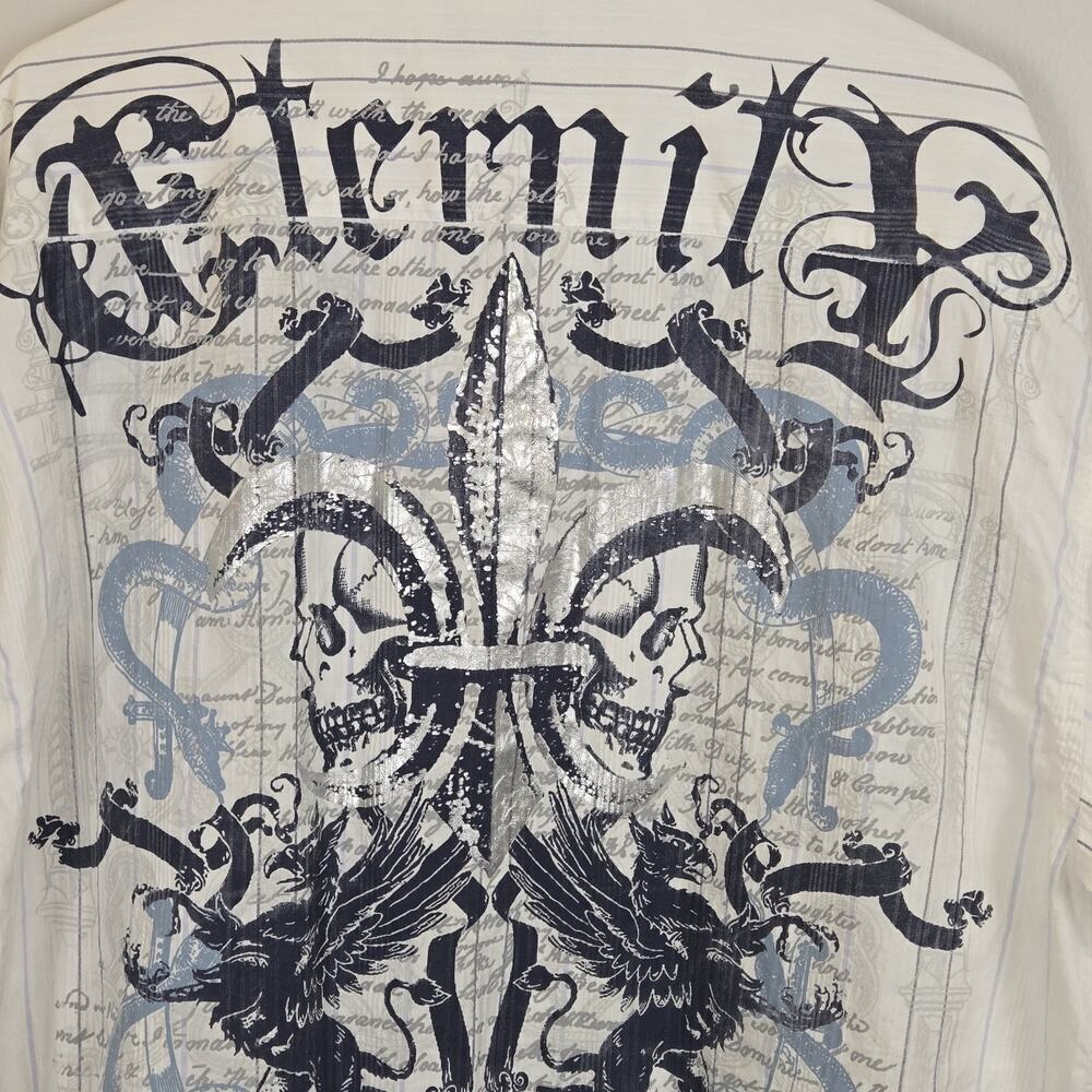 Vintage Eighty-Eight XXL Button Down Shirt Grunge ETERNITY Full Back Design Long